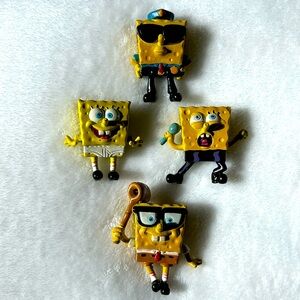SpongeBob SquarePants Figures - Lot of 4 Viacom 2003 Figurine Nickelodeon Toy